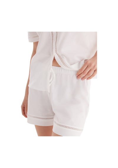 Kadın Pijama Takımı 51861 - Beyaz Beyaz