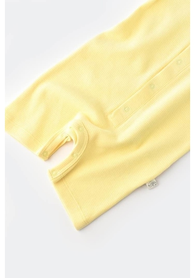 BabyCosy Bebek Şort Kollu Tulum, %100 Organik Pamuk, Bebek Ve Yenidoğan Serisi - Csyw1016 Yellow