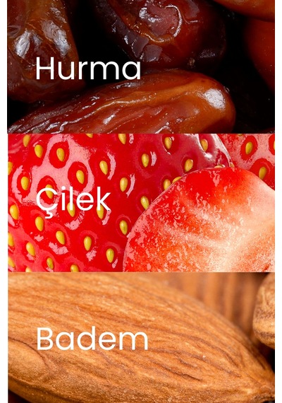 Meyveli Çilekli & Bademli Protein Topları 110gr X3 Adet