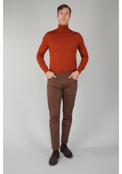 Bisse Erkek Kahve Chino Pamuklu 5 Cepli Spor Pantolon Pns25y25103 D11 Kahverengi