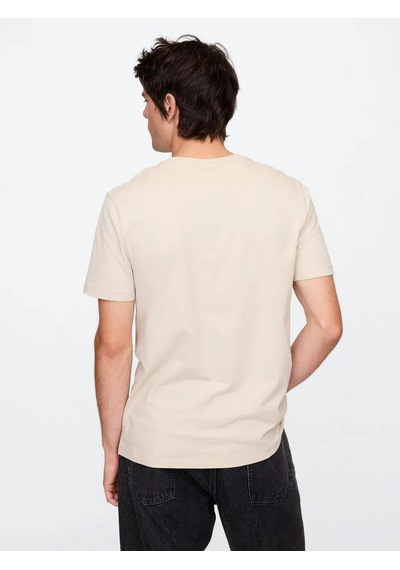 Gap 856659023 V-everyday Soft Basic Logo T Erkek Tişört Bej