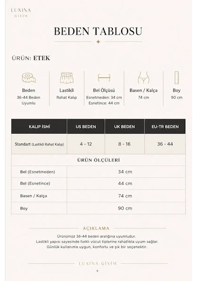 Kadın Beyaz Poplin Kumaş Uzun Etek Beli Lastikli Günlük Maxi Etek 90 Cm