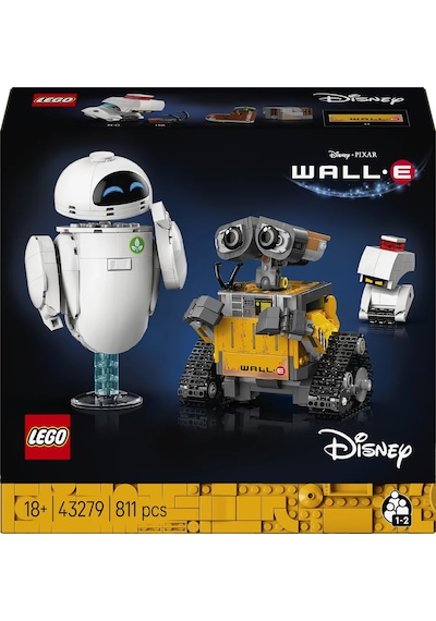 LEGO® ǀ Disney ve Pixar WALL-E ve EVE 43279 - Yetişkinler için Animasyon Film Temalı Koleksiyonluk Model Yapım Seti (811 Parça)