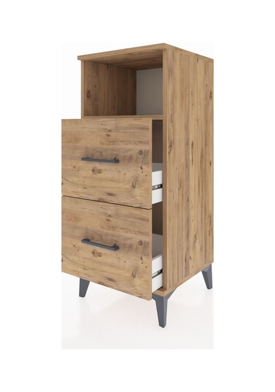Hyperion Komodin Tek Raflı 2 Çekmeceli 44x44x106 Çam-çam Çam