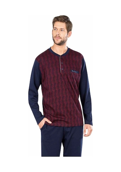 Pierre Cardin Uzun Kollu Çeyizlik Jakarlı Kışlık Pijama Takım5465