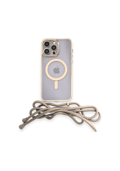 Apple İphone 12 Pro Max Kılıf Divo Lazer Askılı Magsafe Kapak - Gold 0.2M-Çok Renkli