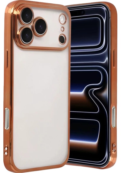 Newface Apple İphone 17 Pro Max Razer Lensli Silikon - Turuncu
