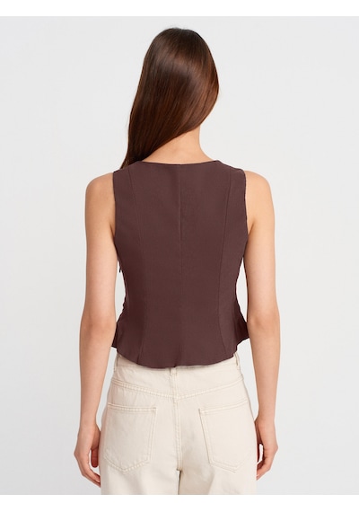 Dilvin 50860 Peplum Korse Top-kahve Kahve
