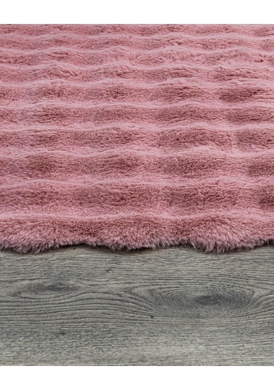 Bespoky Rolyef Modern Salon Halısı Makine Dokuma Pembe