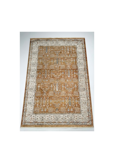 Merinos Valeria Serisi Etnik Desenli Salon Oturma Odası Halısı Hav Toz Vermez Dokuma Taban 91001-020 Turuncu
