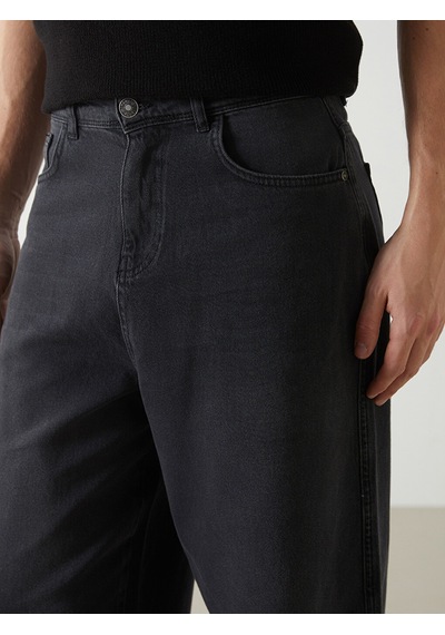 Lcw Jeans Siyah Super Baggy Fit Erkek Jean Pantolon