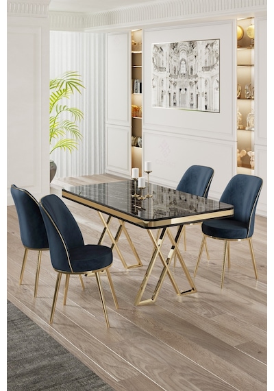 Canisa Vals Serisi 80x130 Lak Panel Siyah Mermer Desen Masa Takımı Gold Ayaklı 4 Antrasit Sandalye Masa Siyah Mermer Desen Sandalye Antrasit Canisa Vals Serisi 80x130 Lak Panel Siyah Mermer Desen Masa Takımı Gold Ayaklı 4 Antrasit Sandalye Masa Siyah Mermer Desen Sandalye Antrasit