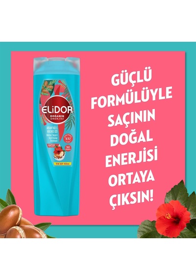 Doğanın Enerjisi Saç Bakım Şampuanı Argan Yağı & Hibiskus Özü Dökülme Karşıtı & Güçlü Uzamayı Tamamla