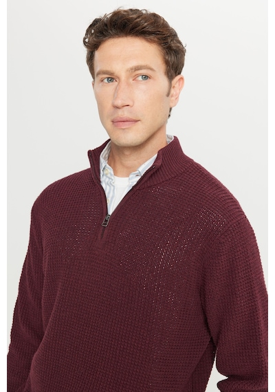 Ac&Co / Altınyıldız Classics Erkek Bordo Pamuklu Standart Fit Normal Kesim Bato Yaka Jakarlı Triko Kazak Ac&Co / Altınyıldız Classics Erkek Bordo Pamuklu Standart Fit Normal Kesim Bato Yaka Jakarlı Triko Kazak