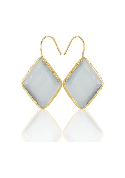 Kadir Jewellery 22 Ayar Altın Kaplama Vintage Küpe -el İşçiliği Ve Hipoalerjenik Küpe Gri 64801448