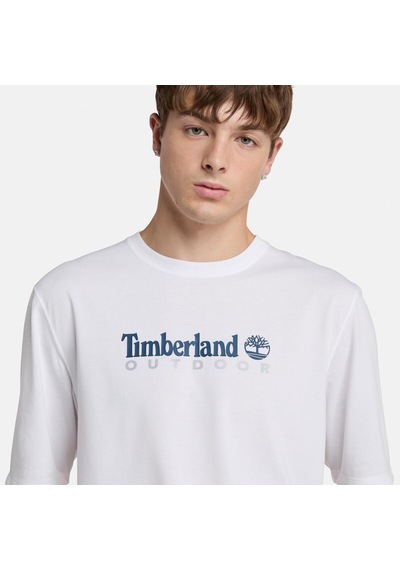 Timberland Uv-protection Logo Short Sleeve Tee Erkek T-shirt-33629 Beyaz