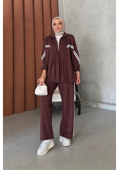Riella Butik Ndidi Tesettür Takım Kahverengi