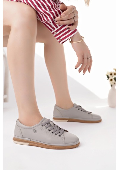Nesilshoes Modessa 160 Taş Bağcıklı Hakiki Soft Deri Kadın Ayakkabı