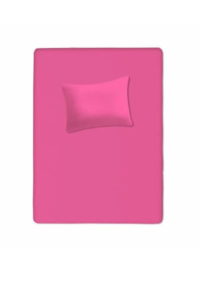 %100 Pamuklu Bebek Aparalı Çarşaf 115x150 + Bebek Yastık Kılıfı 35x45 Pembe