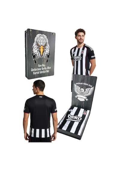 Beşiktaş Lisanslı 25/26 Siyah Beyaz Çubuklu Forma Uv Kutu Siyah