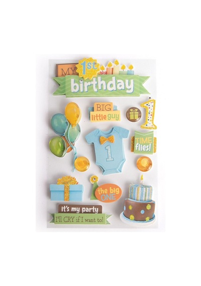 3d Çıkartmalar 4.5"x8.5"-1st Birthdayy-boy