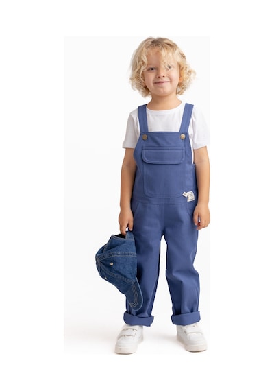 Oliven The Kid Unisex Gabardin Salopet Mavi Mavi