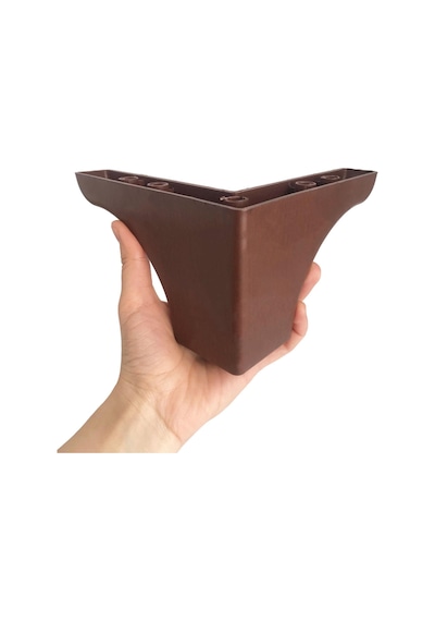 Açelya 10 Cm Ceviz Ahşap Desenli Lüx Mobilya Kanepe Sehpa Ünite Koltuk Ayağı Plastik Baza Ayak