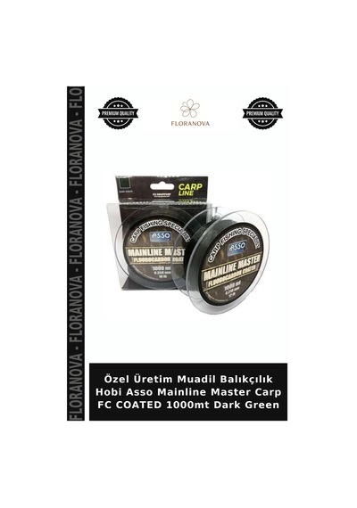 Özel Üretim Muadil Balıkçılık Hobi Asso Mainline Master Carp Fc Coated 1000mt Dark Green 0.40mm