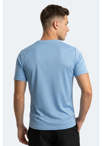 Slazenger Haunted I Erkek Saks Mavi Tişört