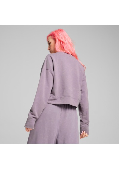 Puma Dare To Relaxed Washed Crew Kadın Mor Günlük Sweatshirt626799