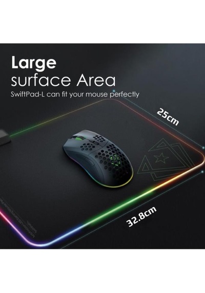 Vertux Mouse Ped Game Immersion™ Pürüzsüz Kaydırma Rgb Led - Swıf