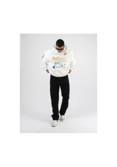 Tarzsokak Holy Powers Beyaz Oversize Unisex Kapüşonlu