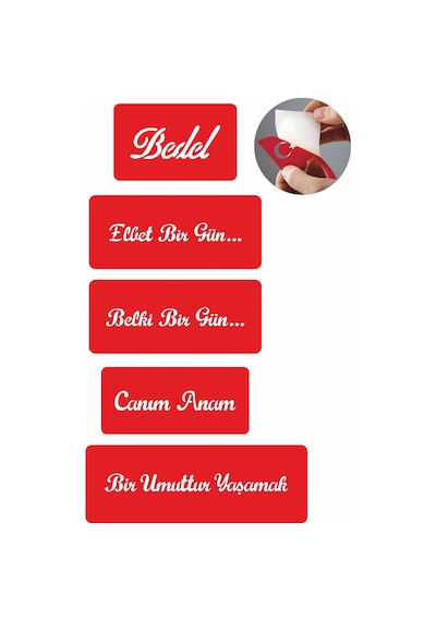 Enhavalı Umudumuz Yaşamak Geçici Dövme Kına Şablonu 5'li