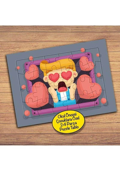 Kalpli Sevgi Dolu Çocuk-çocuklara Özel Puzzle Yapboz Tablo-150pz