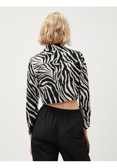 Koton Zebra Desenli Saten Crop Gömlek Uzun Kollu Siyah Desenli 3sak60187pw Siyah Desenli Koton Zebra Desenli Saten Crop Gömlek Uzun Kollu Siyah Desenli 3sak60187pw Siyah Desenli