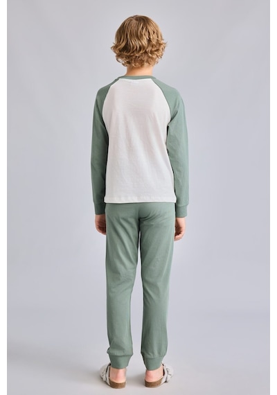 Defacto %100 Pamuk Bisiklet Yaka Reglan Uzun Kollu Üst Lastik Paça Alt 2li Pijama Takımı Erkek Çocuk I1443a826aukh458 Haki-kh458 Defacto %100 Pamuk Bisiklet Yaka Reglan Uzun Kollu Üst Lastik Paça Alt 2li Pijama Takımı Erkek Çocuk I1443a826aukh458 Haki-kh458