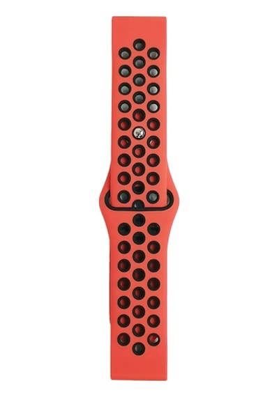 Watch 20mm Uyumlu Spor Delikli Kordon - Kırmızı-siyah