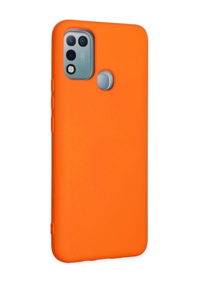 İnfinix Hot 10 Play Kılıf Nano İçi Kadife Silikon - Turuncu -