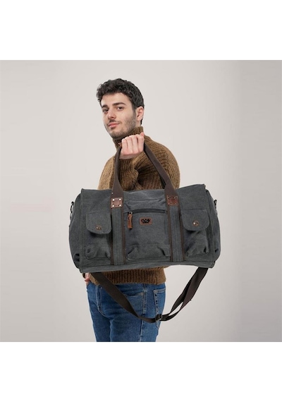 Abs Ççs 40233 Kanvas Geniş Hacimli Seyahat Çantası Siyah Siyah
