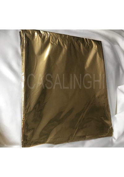Gold Tek Renk Metalize Hediye Poşeti Bantlı 30x35 Cm 100'lü Altın Genel
