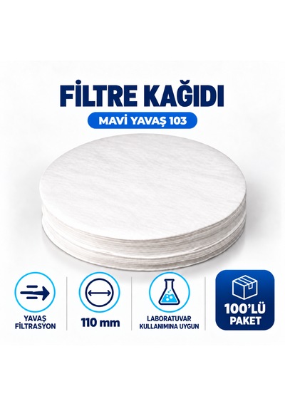 Filtre Kağıdı 110 Mm Mavi Yavaş 103 100 Lü Paket