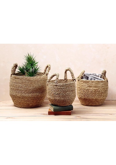 Porland Tony Naturel Kulplu Sepet 27 Cm
