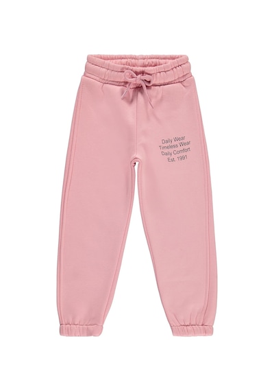 Civil Girls Daily Wear Baskılı 6-9 Yaş Eşofman Altı - Pudra Koyu Pudra