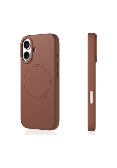Apple Uyumlu iPhone 17  Kılıf M-safe Şarj Özellikli Youngkit Morandi Serisi Kapak Kahverengi Kahverengi