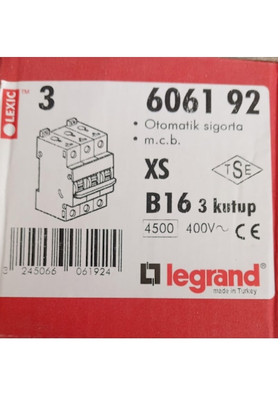 Legrand 3x16a B Tipi Otomat 4,5ka