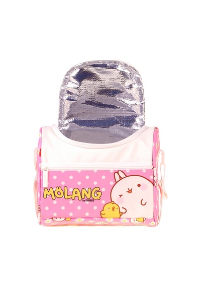 Kaukko Kids Kız Çocuk Molang Baskılı Isı Yalıtımlı Okul Beslenme Çantası Pembe - Sarı - L5319