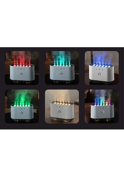 900 Ml Ultrasonik Hava Nemlendirici Buhar Makinesi Ve Aroma Difüzörü 6 Spray Rgb Modlu Sese Duyarlı