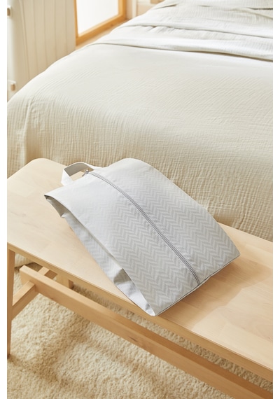 Ocean Home Textile Gri Balıksırtı Ayakkabı Düzenleyici Taşıma Çantası 22 X 40 X 9 Cm
