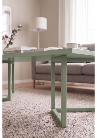 Robin Home Orta Sehpa Kayın Ahşap Ayaklı 120x60cm Ihlamur Yeşili-kayın Yeşil