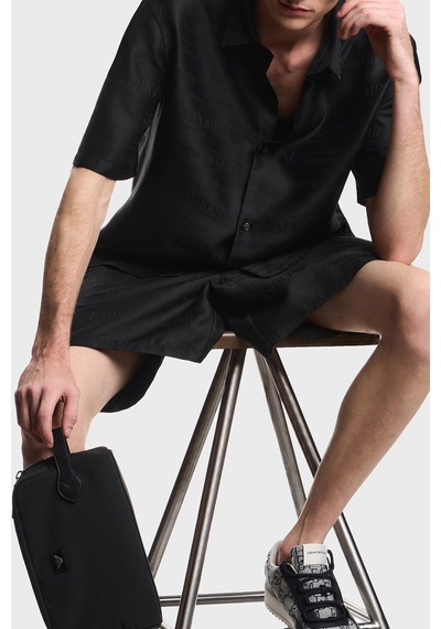 Emporio Armani Logolu Tek Saplı Çanta Erkek Çanta Em007035 Af28742 Uc001 Siyah